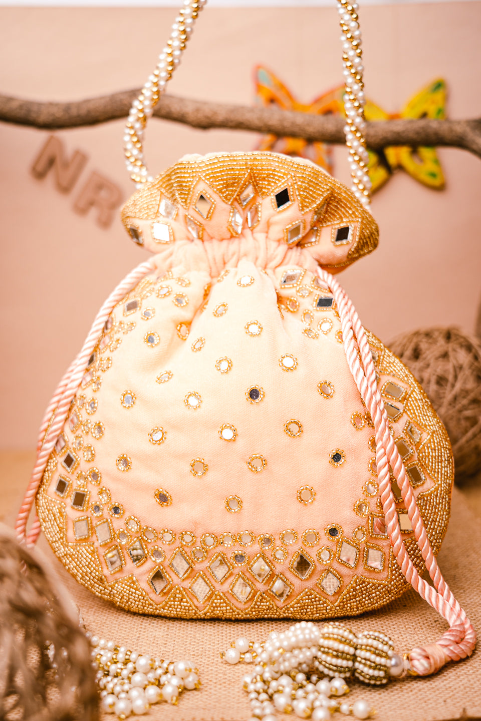 Mirror Work Potli Bag