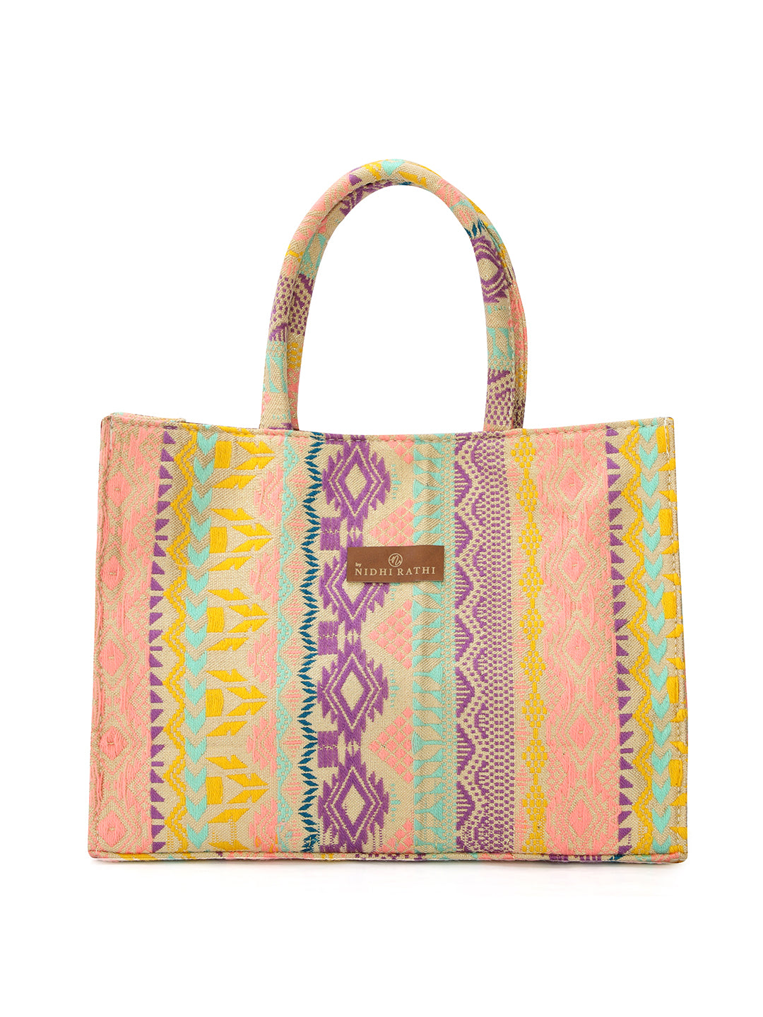 Nidhi_Rathi_White_Structured_Tote_Bag_With_Tasselled