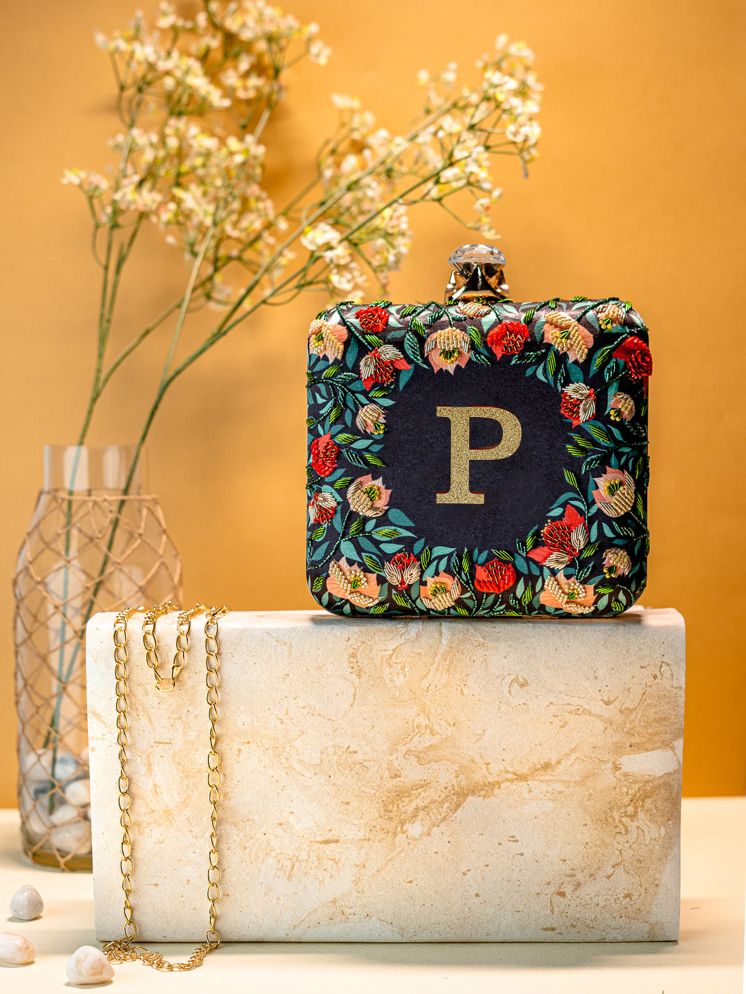 Nidhi_Rathi_Brown_Green_Embellished_Embroidered_Box_Clutch