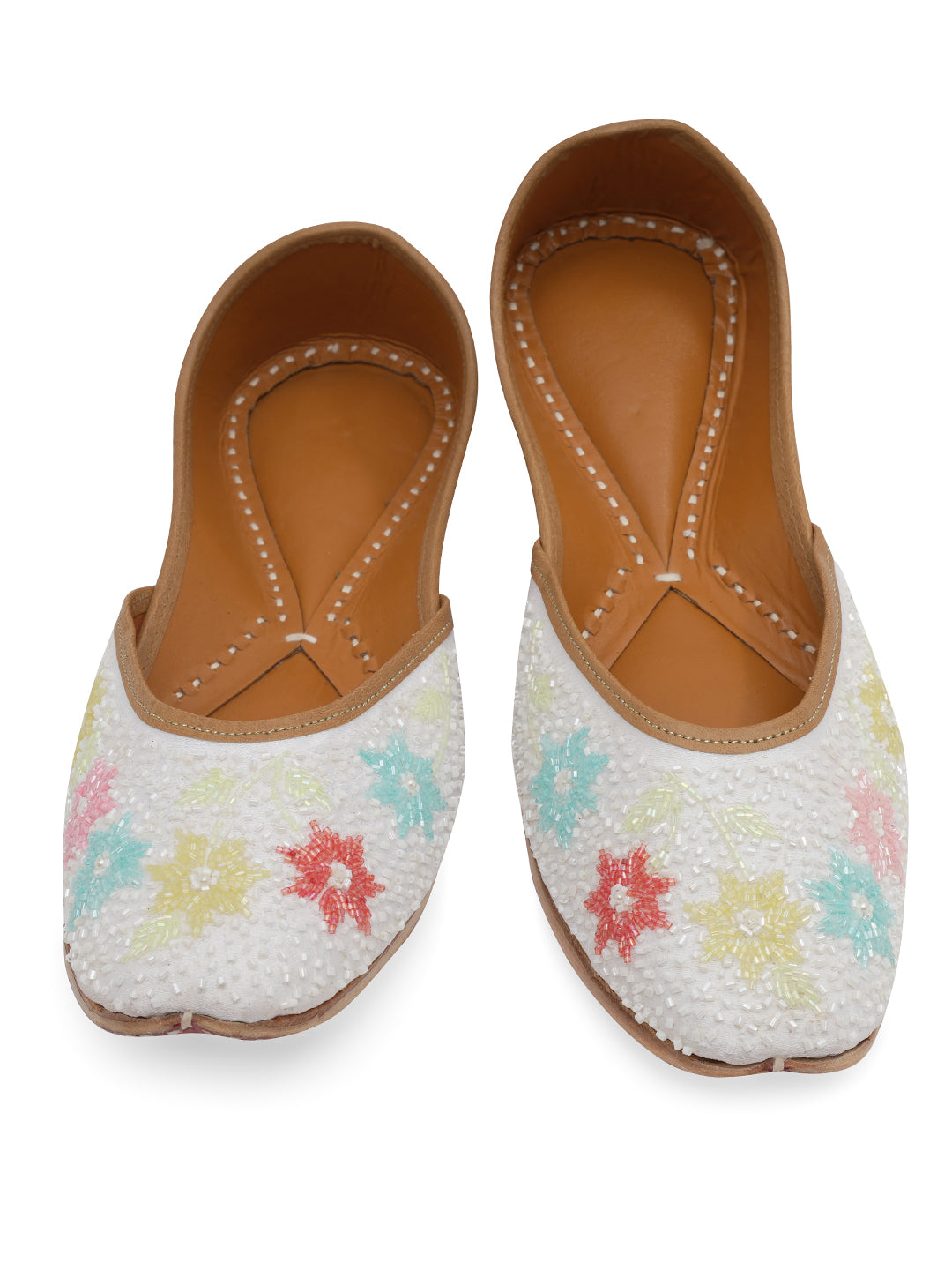 NR By Nidhi Rathi Women embroidered Mojaris- Multicolored