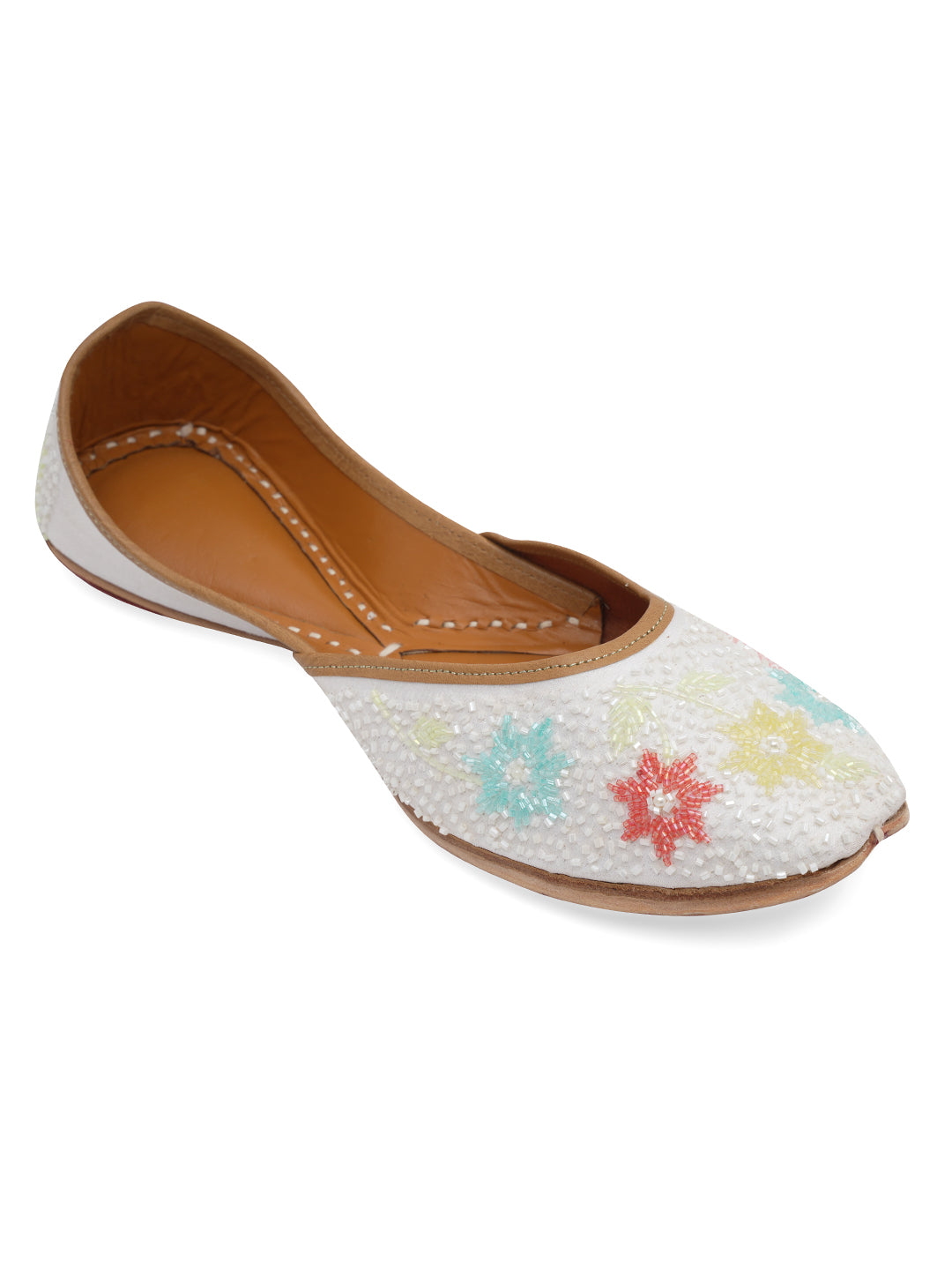 NR By Nidhi Rathi Women embroidered Mojaris- Multicolored