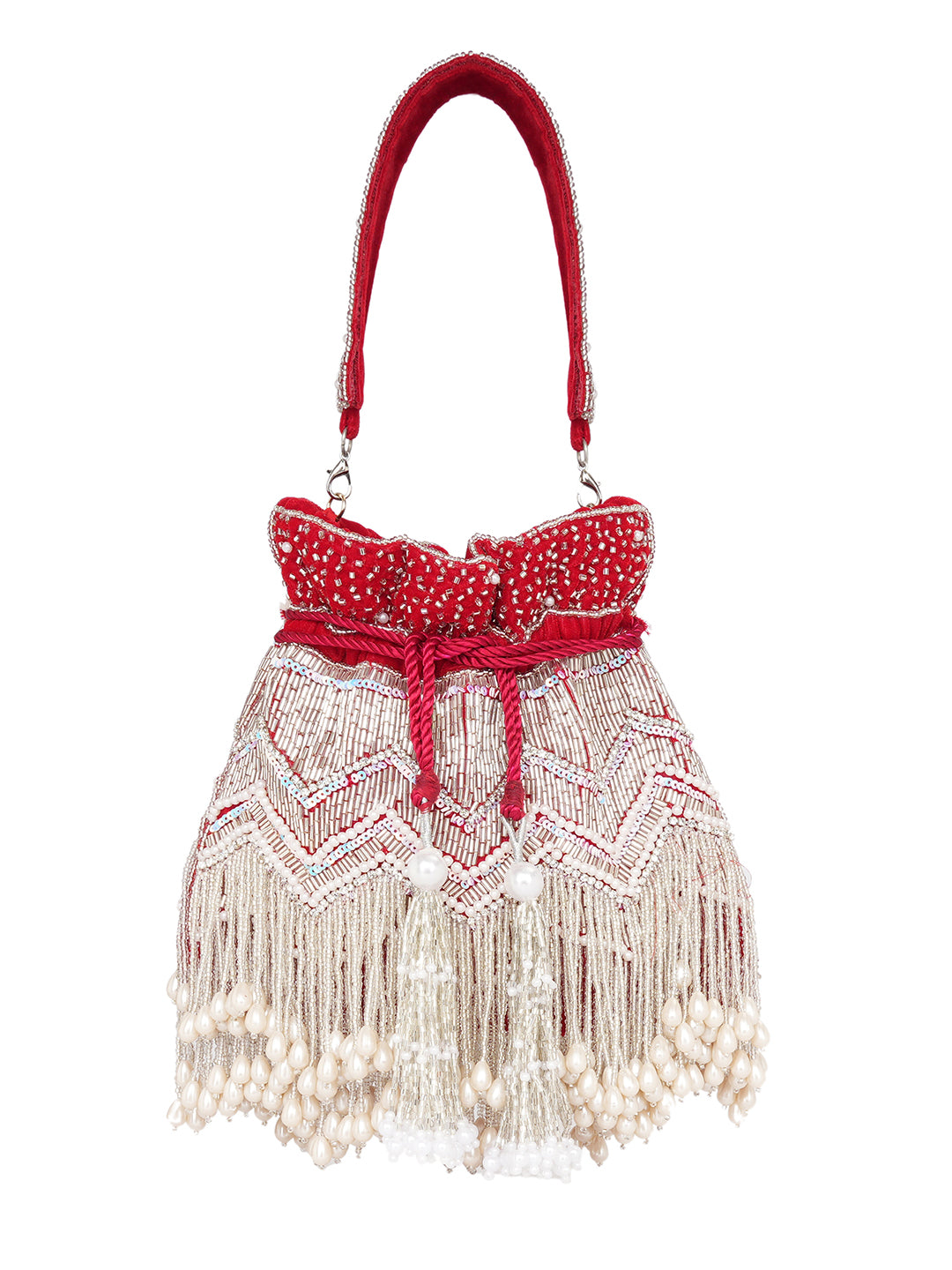 NR by Nidhi Rathi Red Potli Clutch