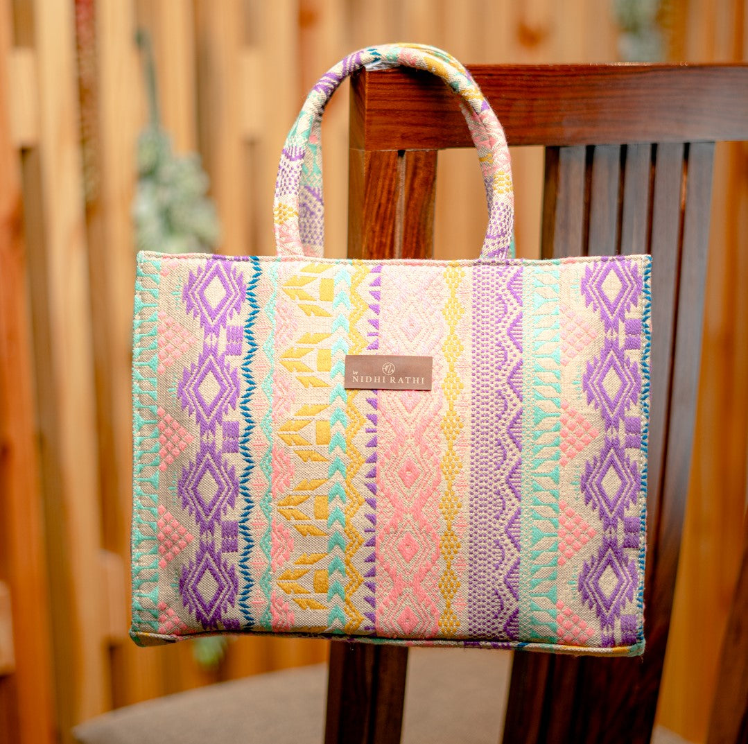 Nidhi_Rathi_White_Structured_Tote_Bag_With_Tasselled