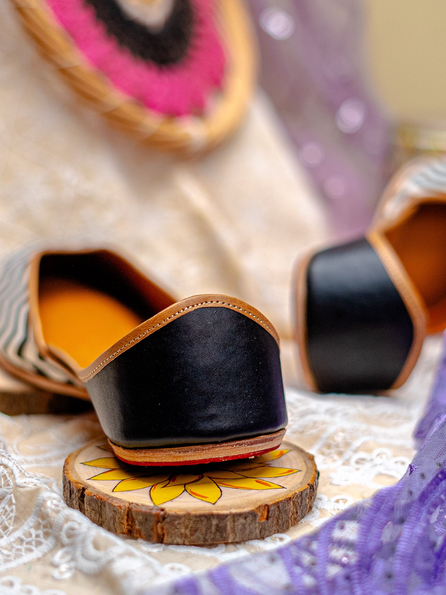 NR By Nidhi Rathi Women embroidered Mojaris- Black