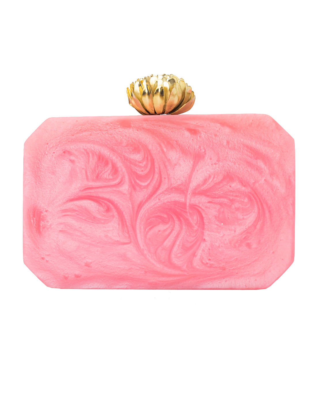 NR By Nidhi Rathi Pink Silver-Toned Embellished Box Clutch